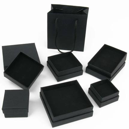 1PC Black Paper Jewelry Box Bracelet Necklace Ring Earring B