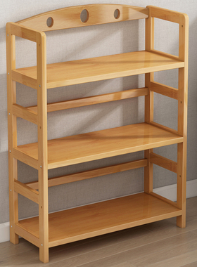 楠竹书架简易客厅储物厨房置物架儿童学生实木多层收纳小书柜落地