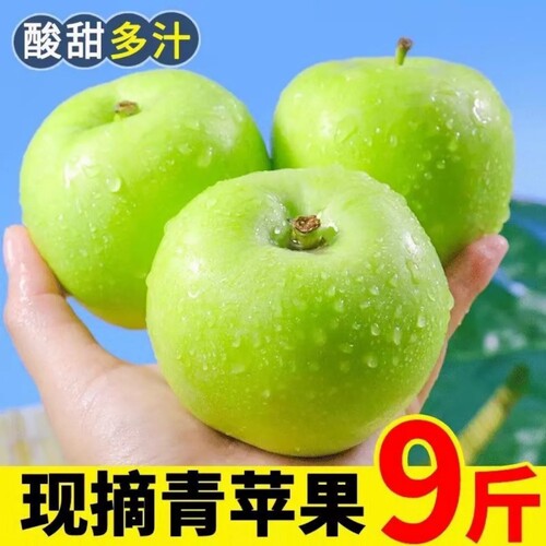 新鲜青苹果时令水果酸甜多汁好吃