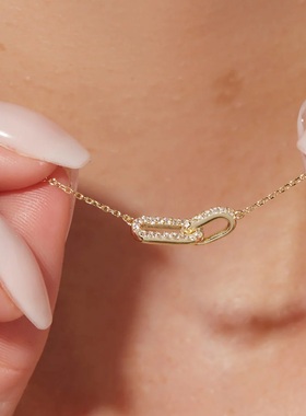 安娜路易莎环扣镶钻项链女新款