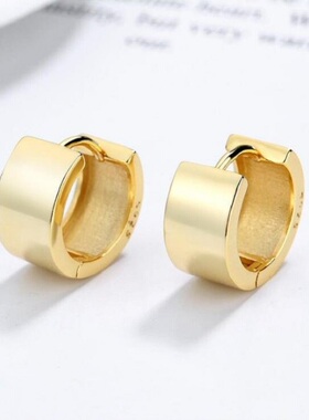 ana luisa欧美时尚潮流耳扣纯银s925个性简约圆形耳环女