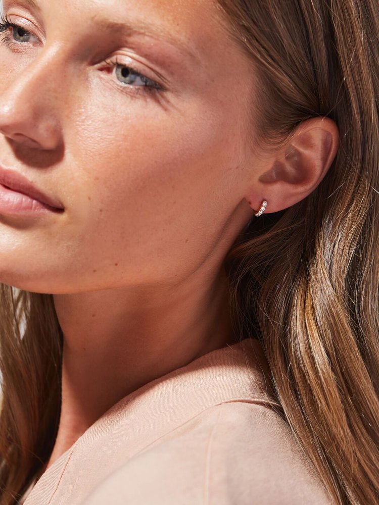 ins欧美热销双排钻百搭银耳饰