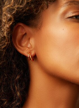 AnaLuisa欧美首饰savi同款双圈耳环女新款潮复古气质网红圆圈耳钉