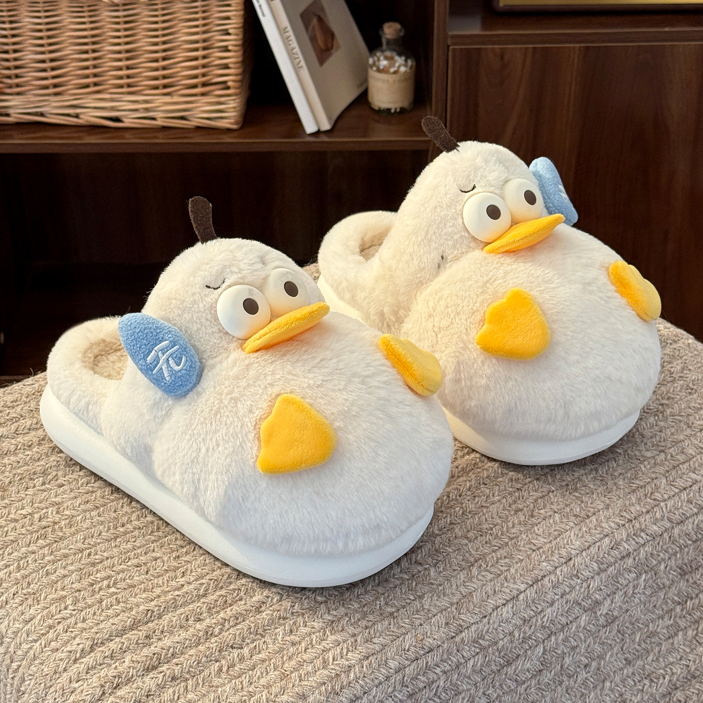 趣味无鸭梨棉拖鞋女款2025新款