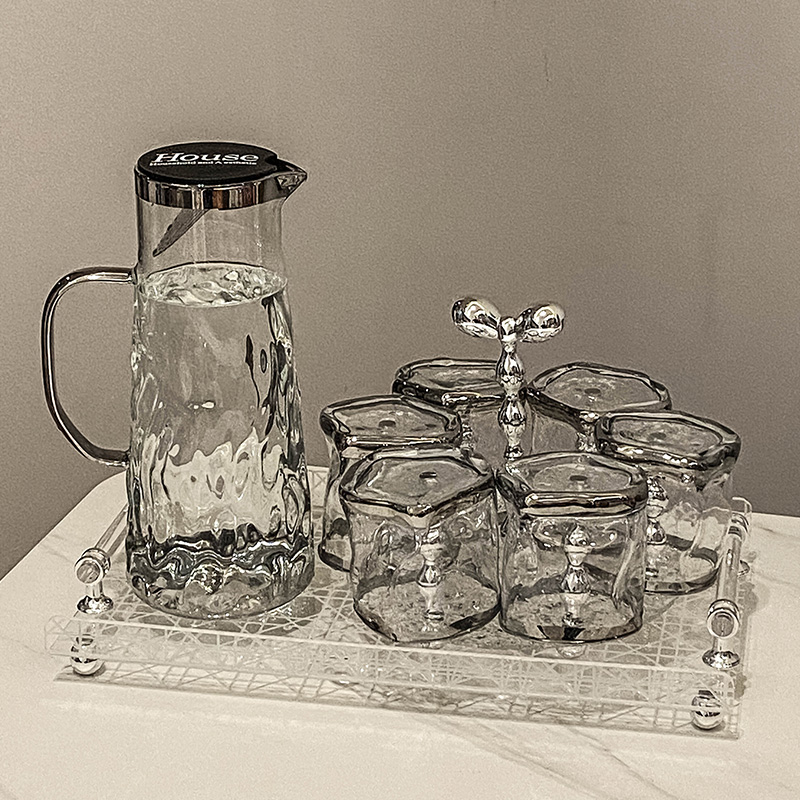 ins轻奢水具套装耐热冷水壶高级感玻璃水杯茶壶茶杯家用客厅待客