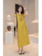 高级感亚麻黄色连衣裙女2025夏季 新款 减龄气质轻奢高级感背心裙