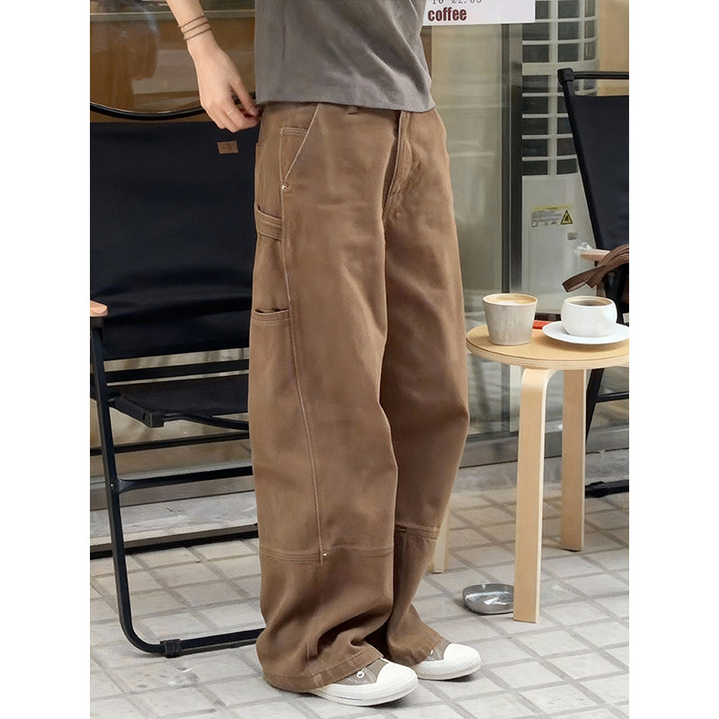 美式复古工装风阔腿休闲裤2026春季宽松百搭小众高级感显瘦弯刀裤,女装/女士精品,休闲裤,淘宝优惠券,粉丝福利购,淘宝优惠卷