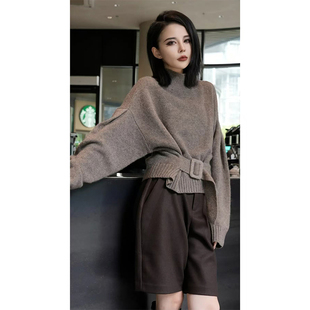 2025秋季新款收腰针织毛衣女慵懒高级感独特超好看韩系穿搭上衣