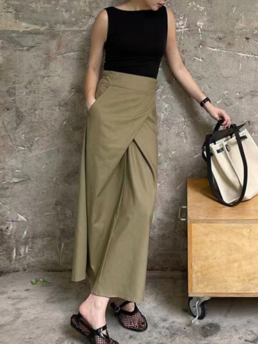 小众女高腰不规则百搭显瘦半身裙