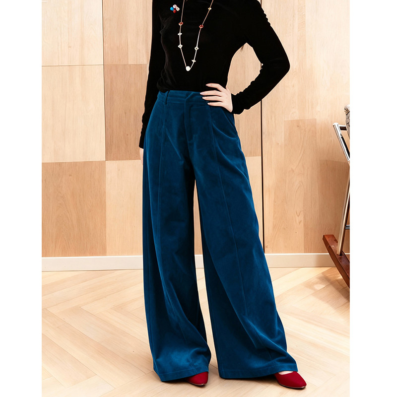 慵懒风气质简约灯芯绒阔腿裤女2025冬季新款时尚显瘦百搭休闲长裤,女装/女士精品,休闲裤,淘宝优惠券,粉丝福利购,淘宝优惠卷