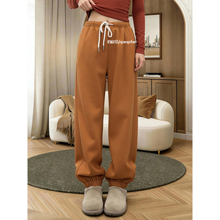 显瘦百搭慵懒风束脚休闲裤 运动舒适高腰松紧腰加绒卫裤 女2026新款