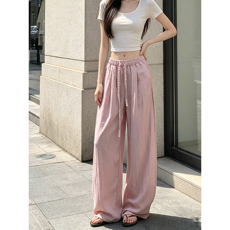 宽松bf慵懒风夏日轻薄透气裤子图片