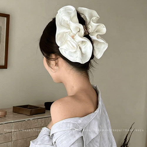 超大号显脸小泡芙抓夹女高级感