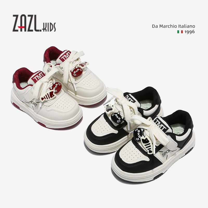 ZAZL女童平底板鞋春秋季上新款运动鞋男童防滑软底时尚百搭跑步鞋