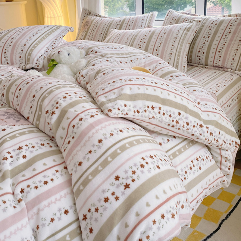 牛奶绒加厚四件套冬季珊瑚绒母婴级双面绒单被套保暖学生床上用品,床上用品,床品套件/四件套/多件套,淘宝优惠券,粉丝福利购,淘宝优惠卷