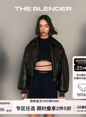 【2件5折】The Blender黑色logo织带宽松运动五分裤舒适家居短裤