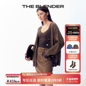 2件5折 The Blender外穿慵懒风双色针织衫 条纹V领开衫 外套