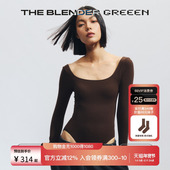 The Blender环保系列性感美背轻塑身固定胸垫保暖连体衣女