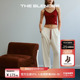 The Blender秋冬撞色Logo刺绣亲肤德绒宽松可外穿家居裤 女