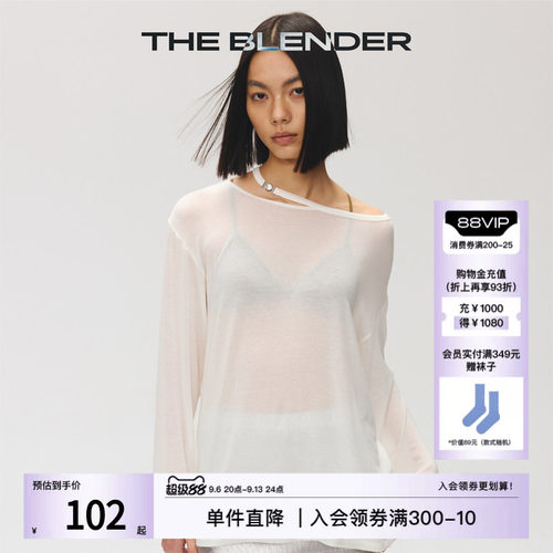 TheBlender宽松镂空设计长袖T恤
