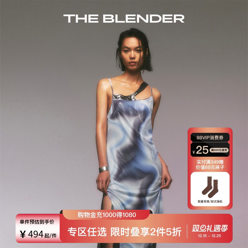 TheBlender不对称露背连衣裙