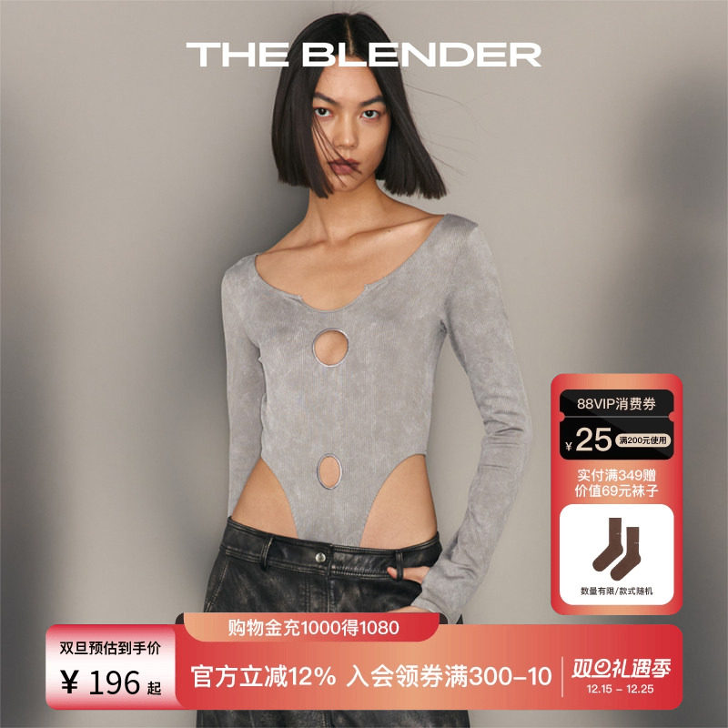 Theblender镂空刺绣上衣连体衣