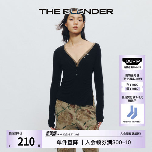 TheBlender不对称亨利领打底衫