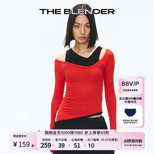 TheBlender修身不对称短袖叠穿