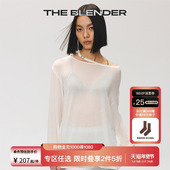 2件5折 The Blender宽松纯色镂空设计保暖长袖 T恤打底衫 罩衫