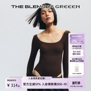 The Blender环保系列性感美背轻塑身固定胸垫连体衣女内搭