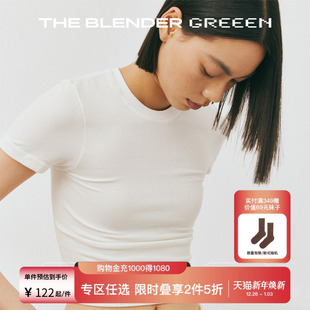 2件5折 白色T恤短袖 The GREEEN环保系列圆领修身 女 Blender