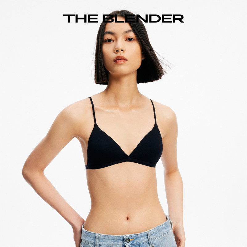 【所有女生直播间】The Blender可拆卸胸垫细肩带黑色三角杯内衣
