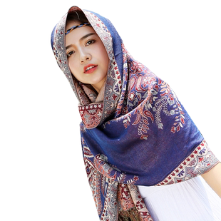 防晒夏季斗篷夏季薄款民族风围巾女丽江旅游百搭办公室空调披肩