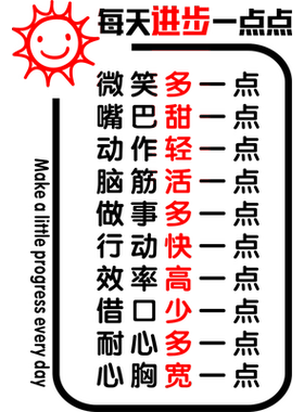 每天进步一点点励志标语文化墙贴