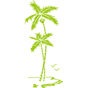 海南岛美丽椰子树客厅餐厅玄关3d亚克力立体墙贴墙面风景装饰贴画