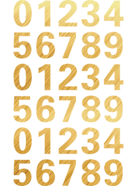 数字号码金色3CM5CM英文字母贴纸