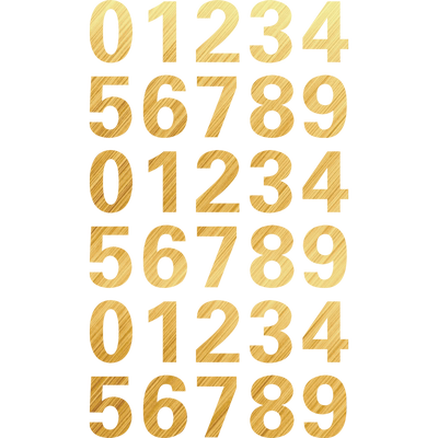 数字号码金色3CM5CM英文字母贴纸