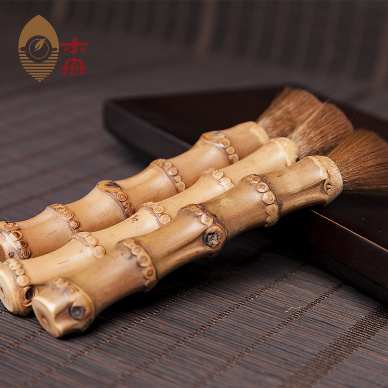 竹插根创意手柄竹节养壶笔壶刷