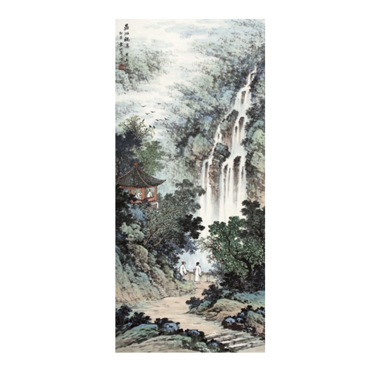 仿古画名画复制品黄君璧溪山访友图中国画复制微喷画心山水画挂画