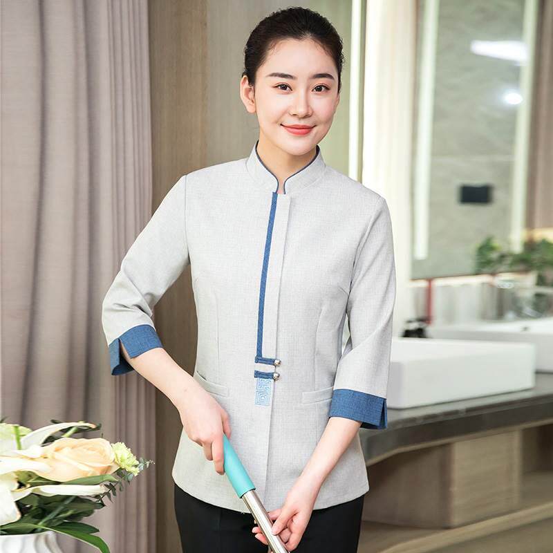 wy22-bz2酒店款保洁工作宾服中袖夏季新女物业馆客房保员阿姨洁医
