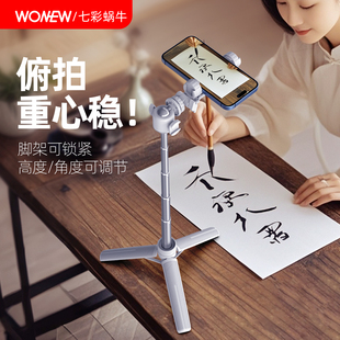 手持自拍杆360度旋转2024新款 wonew七彩蜗牛Vlog拍摄手机支架迷你便携式 拍照旅游俯拍三脚架神器支架补光灯