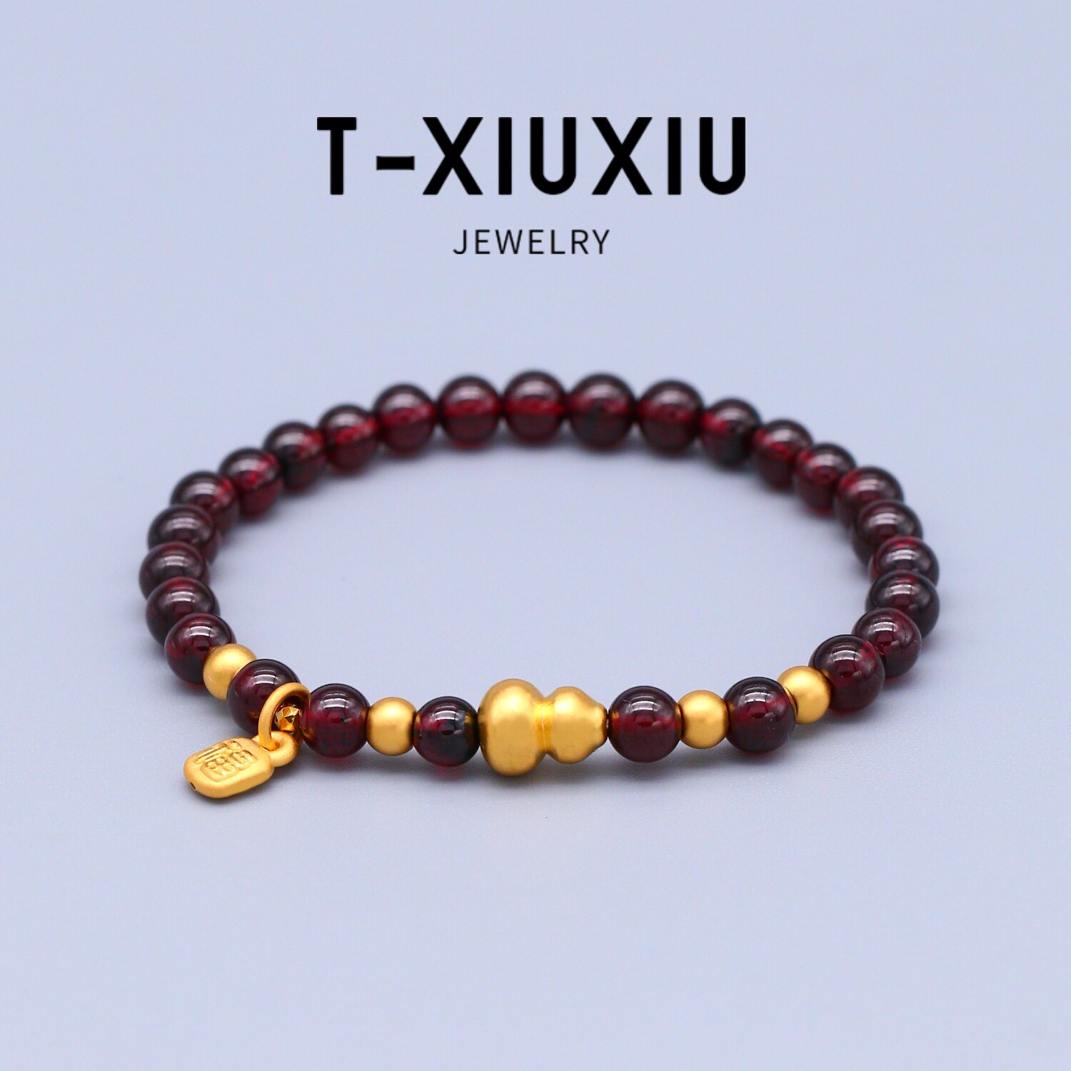 黄金足金999纯金葫芦福牌手链