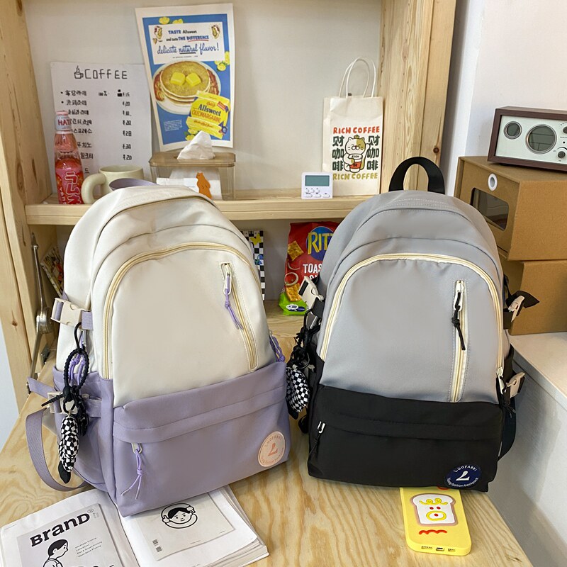 书包中学生女初中生2023新款日韩小清新简约双肩背包小学生高年级