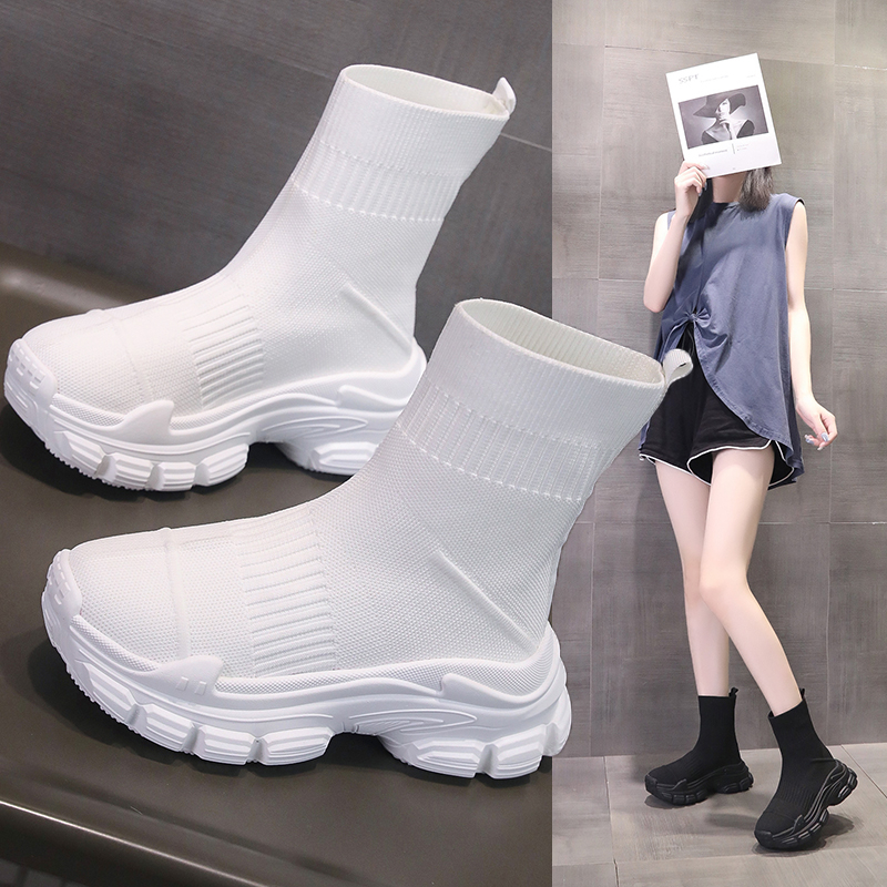 超火瘦瘦靴女弹力靴透气短筒靴