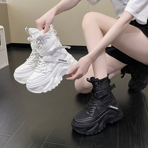 欧洲站马丁靴女ins潮厚底高帮鞋