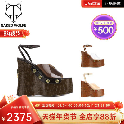 Naked Wolfe英国潮牌/TIGER厚底跛跟女鞋2025秋季新款网红名媛鞋