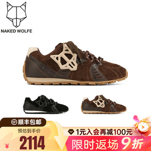Naked Wolfe英国潮牌/Lapse复古牛皮德训鞋女休闲运动舒适跑鞋