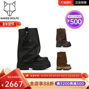 Naked Wolfe英国潮牌/DISTURB厚底裤管靴女短靴甜酷辣妹风马丁靴