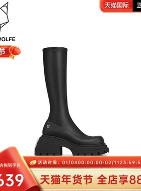 Naked Wolfe英国潮牌/SCAR女高筒长靴2025秋新款增高名媛气质女
