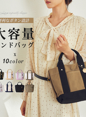 新款上市出口日本日韩手提袋隔层可拆卸热销女包帆布包便当包